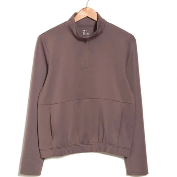 Z Zella GO TIME TRAVEL PULLOVER IN GREY SPARROW size large - Picture 2 of 10